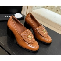Good Looking Chanel Lambskin Leather Pumps with CC Foldover Brown 2025 G46692 1031122