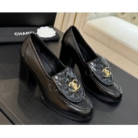 Grade Quality Chanel Shiny Lambskin Pumps with CC Foldover Black 2025 G46692 1031124