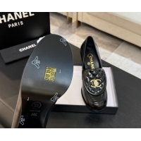 Grade Quality Chanel Shiny Lambskin Pumps with CC Foldover Black 2025 G46692 1031124