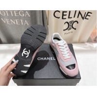 Most Popular Chanel Suede and Mesh Sneakers Pink 2025 G46872 1031136