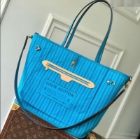 Top Design Louis Vuitton Neverfull Bandoulière Inside Out MM Tote bag Monogram Canvas/Gaston Blue Textile M13753 2025