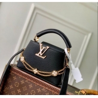 Top Grade Louis Vuitton Capucines BB Bag in Taurillon Leather M25862 Black 2025