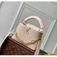 Luxury Discount Louis Vuitton Capucines BB Bag in Taurillon Leather M25862 Quartz Beige 2025