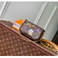 Famous Brand Louis Vuitton Mini Pochette Accessoires bag in Vivienne Winter Holiday Printed M15328 2025