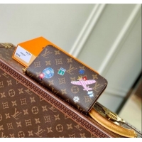 Top Quality Louis Vuitton Vivienne Winter Holiday Zippy Wallet Monogram Snowy Pearl Pink/Monogram Canvas M26256