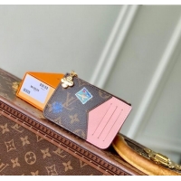 Promotional Louis Vuitton Vivenne Winter Holiday Romy Card Holder Monogram Canvas/Snowy Pearl Pink M15333 2025