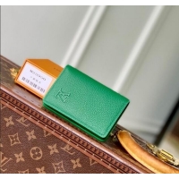 Pretty Style Louis Vuitton Pocket Organizer Wallet in Waxy calfskin leather 25117 Green 2025
