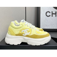 Best Price Chanel Suede and Quilted Fabric Platform SneakersYellow 15 2025 CH110102 1101015