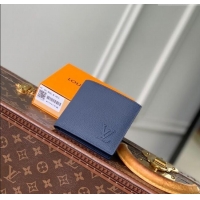 Best Price Louis Vuitton Marco Wallet in Waxy calfskin M25982 Navy Blue 2025