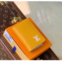 Top Design Louis Vuitton Pocket Organizer Wallet in Epi Leather Jaune Mat M25799 Yellow 2025