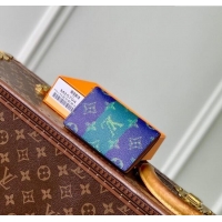 Best Price Louis Vuitton Pocket Organizer Wallet in Blue Stripes Monogram Heritage Canvas M25794 2025