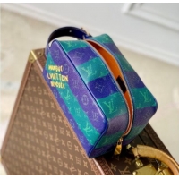 Promotional Louis Vuitton Mens Locker Dopp Kit Clutch in Blue Stripes Monogram Heritage Canvas M25902 2025