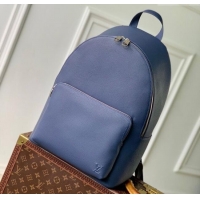 Top Quality Louis Vuitton Mens Discovery Work Backpack bag in Waxy calfskin M26022 Navy Blue 2025