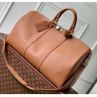 Best Price Louis Vuitton Mens Keepall Bandouliere 50 Travel bag in Waxy calfskin M26065 Tan Brown 2025