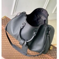 Affordable Price Louis Vuitton Mens Keepall Bandouliere 50 Travel bag in Waxy calfskin M26118 Black 2025