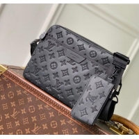 Super Quality Louis Vuitton Mens Trio Messenger Bag in Monogram Shadow Leather M26713 Black 2025