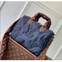 Affordable Price Louis Vuitton Speedy Bandouliere 25 Bag in Blue Jeans Nylon M26956 2025