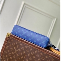 Affordable Price Louis Vuitton Pochette Voyage Souple Pouch in Monogram Heritage Canvas M12665 Blue 2025