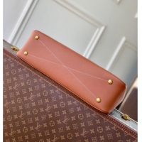 Shop Grade Louis Vuitton Low Key Duffle Tote Bag in Black Calf leather M26257 Cognac Brown 2025