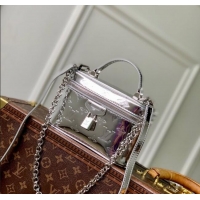 Best Price Louis Vuitton Vanity Chain Pouch bag in Silver Canvas M26097 2025