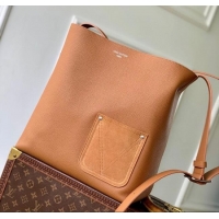 Super Quality Louis Vuitton Mens Verso Hobo Bag in LV Touch Leather M26745 Tan Brown 2025