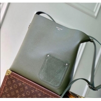 Famous Brand Louis Vuitton Mens Verso Hobo Bag in LV Touch Leather M26747 Khaki Green 2025
