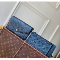 Affordable Price Louis Vuitton Pochette Felicie Mini Bag Shimmery M27048 Ink Blue 2025
