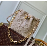 New Design Louis Vuitton Coussin Bucket bag in Galet Beige Lamb leather M26530 2025