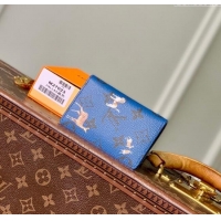 Promotional Louis Vuitton Pocket Organizer Wallet in Monogram Forest Canvas M26979 Navy Blue 2025