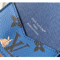 Best Grade Louis Vuitton Passport Cover in Monogram Forest Canvas M27052 Navy Blue 2025