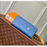 Well Crafted Louis Vuitton Zippy Horizontal Wallet in Monogram Forest Canvas M27226 Blue 2025