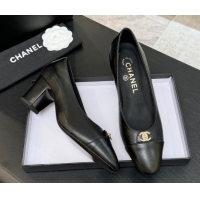 Best Price Chanel Lambskin Leather Pumps 6.5cm with CC Tag Black 2025 G46441