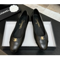 Luxury Chanel Lambskin Leather Ballets Flat with CC Tag Black 2025 G46441
