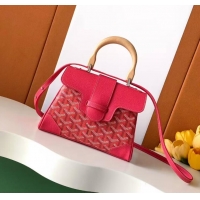 Grade Design Goyard Mini Saigon Souple Bag With Chevroches Calfskin 8005 Fuchsia