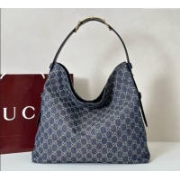 Grade Design Gucci Beatrix GG Denim large tote bag 850546 Navy Blue 2025