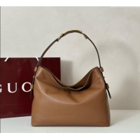 Famous Brand Gucci Beatrix Leather medium tote bag 850926 Brown 2025