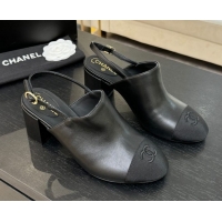Low Cost Chanel Calfskin Leather & Grosgrain Slingbacks Pump 6.5cm Black 2025 G46865 1103047