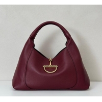 Well Crafted Gucci Softbit Leather Maxi Shoulder Bag with Oversized Half Horsebit 837466 Ancora Red 2025
