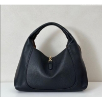 Best Price Gucci Softbit Leather Maxi Shoulder Bag with Oversized Half Horsebit 837466 Black 2025