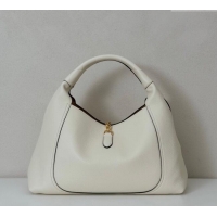 Top Quality Gucci Softbit Leather Maxi Shoulder Bag with Oversized Half Horsebit 837466 White 2025