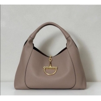 Cheap Price Gucci Softbit Leather Maxi Shoulder Bag with Oversized Half Horsebit 837466 Taupe 2025