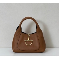 Well Crafted Gucci Softbit Leather Medium Shoulder Bag with Oversized Half Horsebit 837467 Brown 2025