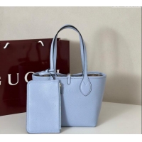 Top Grade Gucci Totissima small reversible tote bag 839124 Light Blue 2025