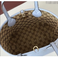 Top Grade Gucci Totissima small reversible tote bag 839124 Light Blue 2025