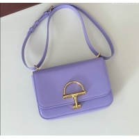 Best Price Gucci Siena small shoulder bag in Leather with Oversized Half Horsebit 846705 Lilac Purple 2025