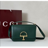 Well Crafted Gucci Siena small shoulder bag in Leather with Oversized Half Horsebit 846705 Green 2025
