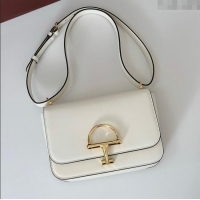 Luxury Cheap Gucci Siena small shoulder bag in Leather with Oversized Half Horsebit 846705 White 2025