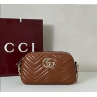 Promotional Gucci GG Marmont small camera bag in Leather 855273 Brown 2025