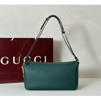 Shop Discount Gucci Half Horsebit medium shoulder bag in Leather 860787 Green 2025
