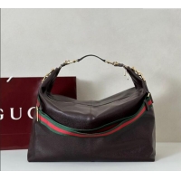 Best Grade Gucci Leather Shoulder Bag 864485 Brown 2025